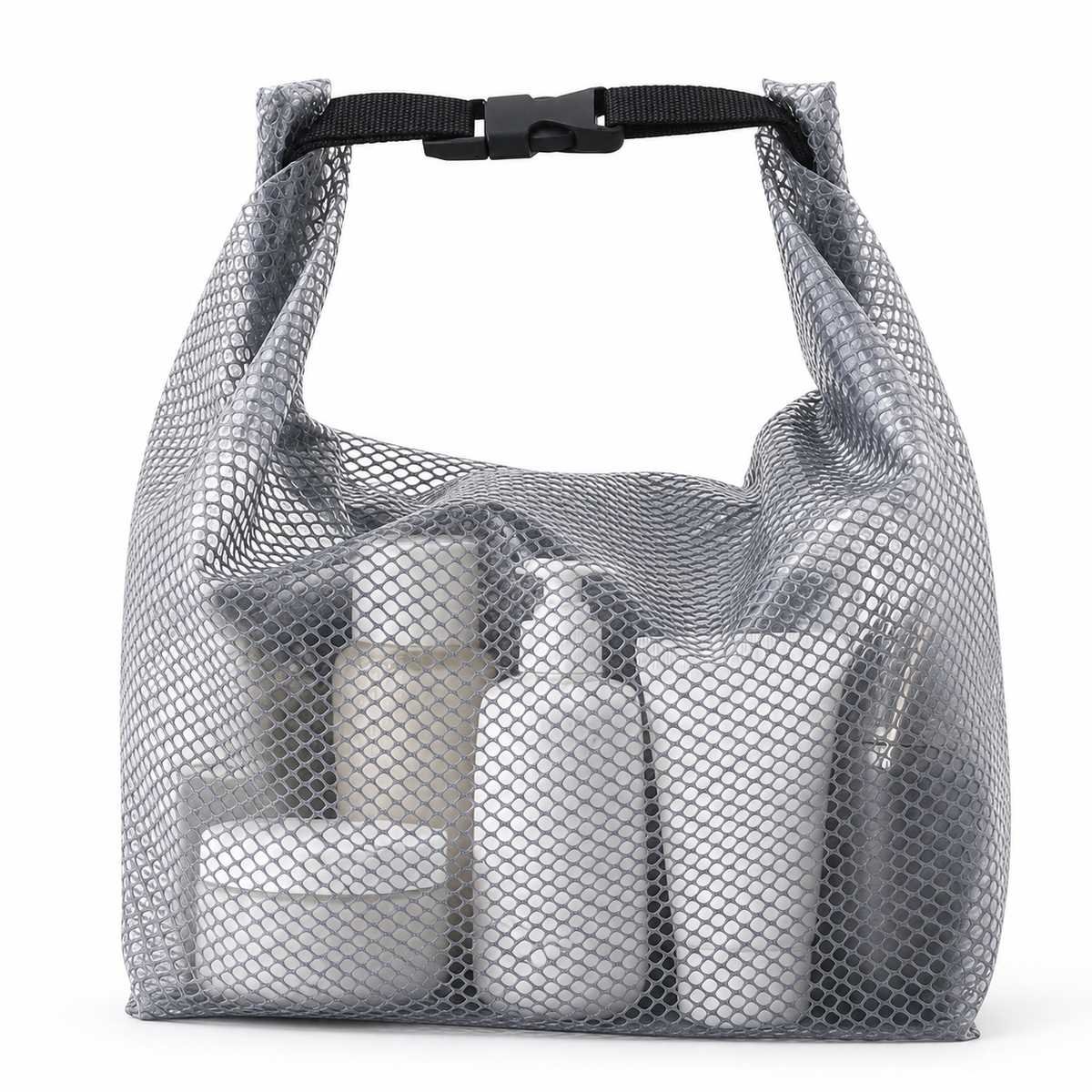đź TravelâEssential | Breathable Mesh Fabric | Trip Toiletry Organizer | For Men & Women | Sleek Grey Pouch