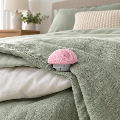 📌 Bedding Fasteners | Fabric | Bedrooms | Homeowners | Pink Mushroom Design