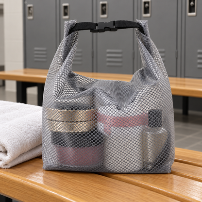 💼 Travel‑Essential | Breathable Mesh Fabric | Trip Toiletry Organizer | For Men & Women | Sleek Grey Pouch