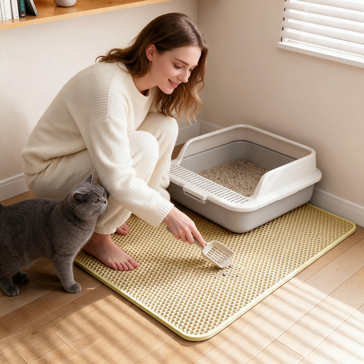 🐱 Litter Mat | EVA | Home | Cat Parents | Double-Layer Catch