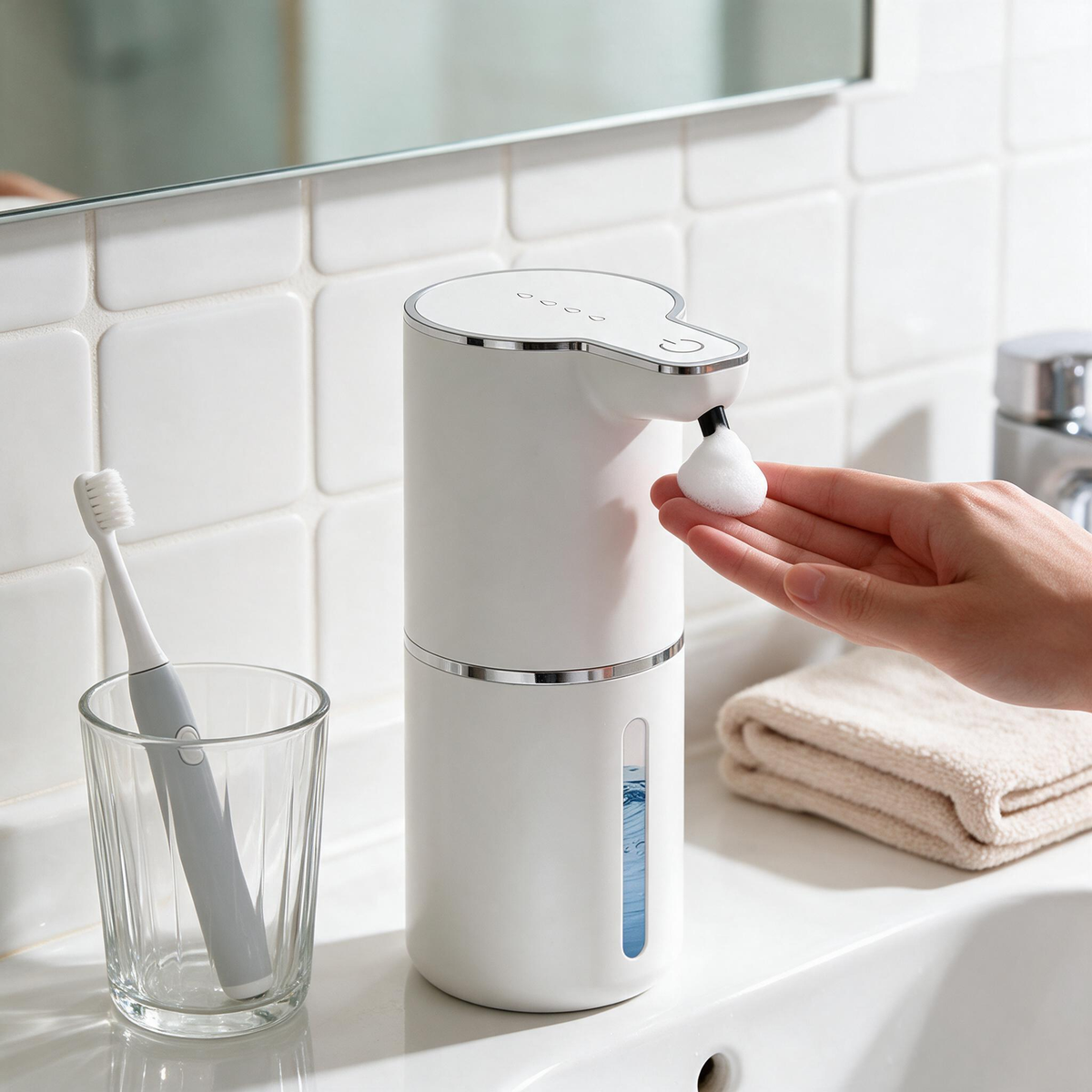 💧 Soap Dispenser | Plastic | Sinks | Homeowners | Touch-Free Foaming Cleanliness