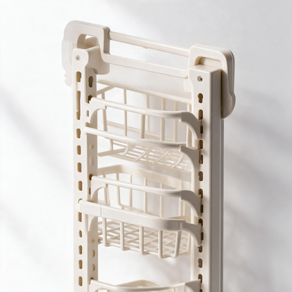 🧺 Door Organizer | Metal | Bathroom | For Families | Cream Finish