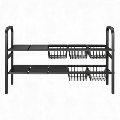 🗄️ Under Sink Organizer | Metal | Bathroom | Homeowners | Expandable Storage