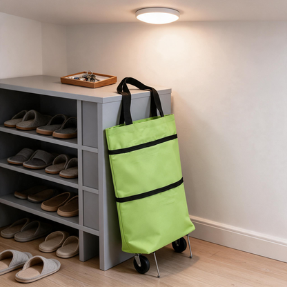 🛒 Shopping Cart | Fabric | Markets | Busy Moms | Bright Foldable Rolling Storage