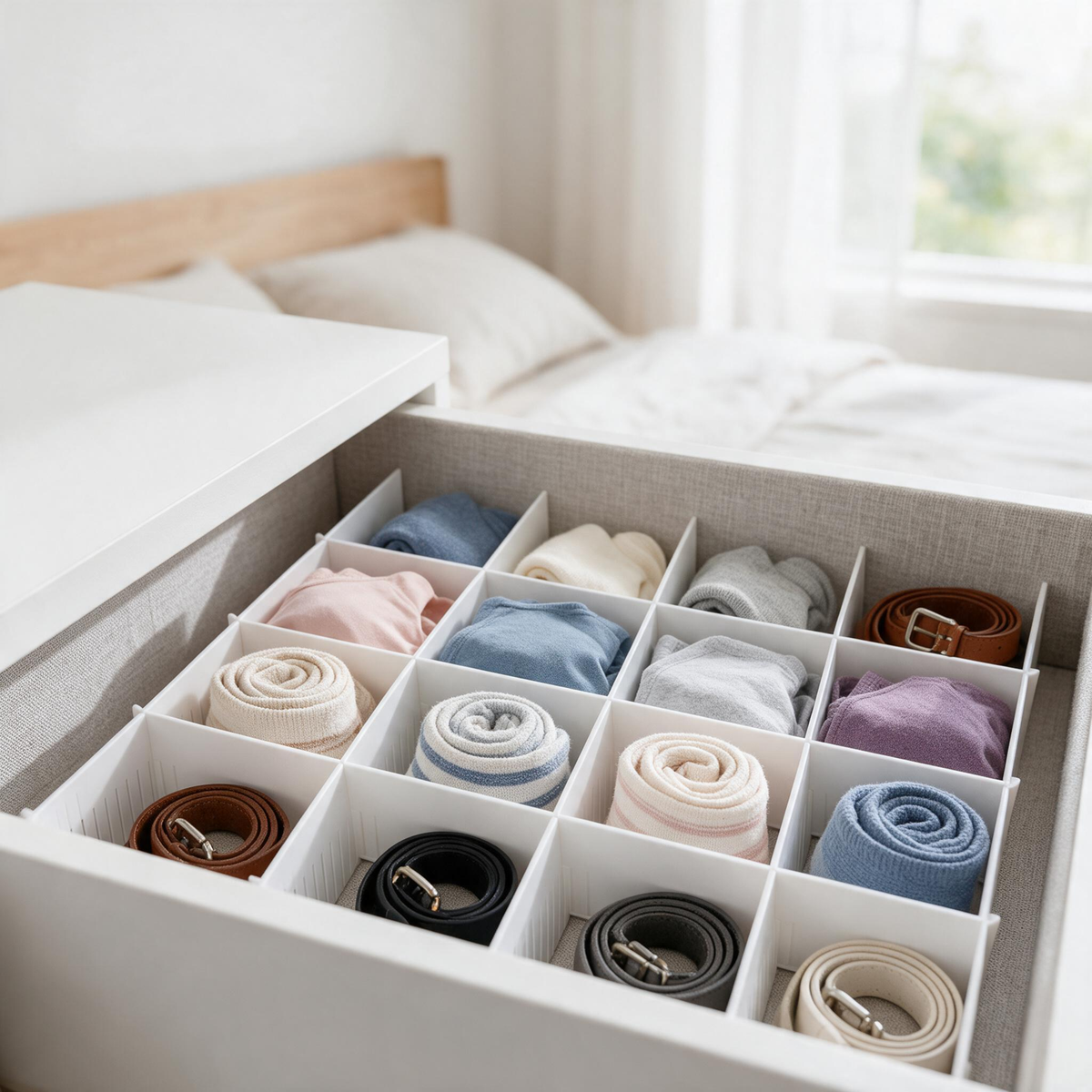 🗂️ Organizer‑Must‑Have | Sturdy Plastic Material | Drawer Divider Set | For Home & Office | Clean Minimalist White