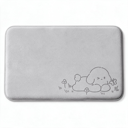 🐾 Home‑Essential | Soft Plush Fabric | Non‑Slip Bath Mat | For Household Users | Cute Cartoon Print Design