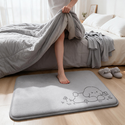 🐾 Home‑Essential | Soft Plush Fabric | Non‑Slip Bath Mat | For Household Users | Cute Cartoon Print Design