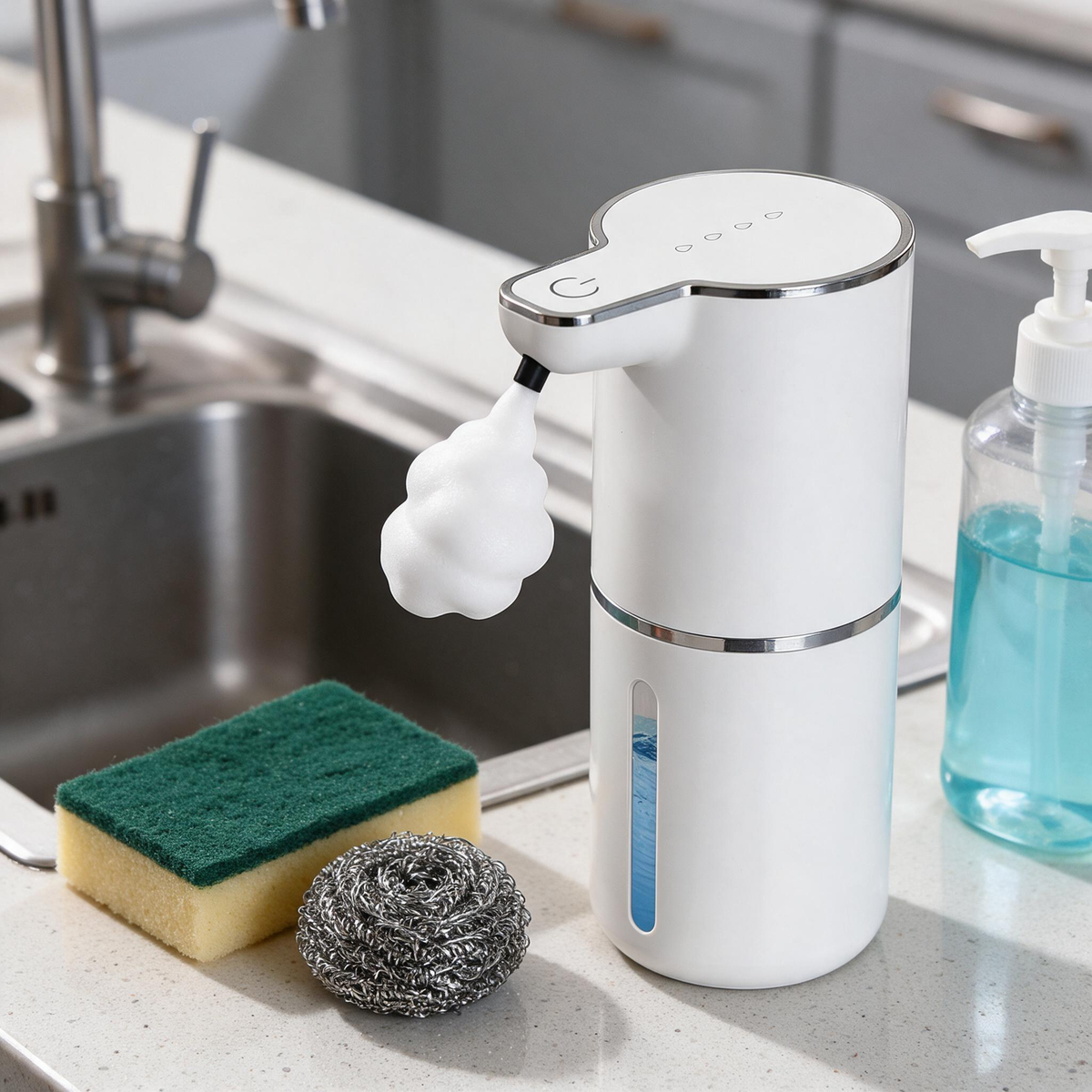 💧 Soap Dispenser | Plastic | Sinks | Homeowners | Touch-Free Foaming Cleanliness