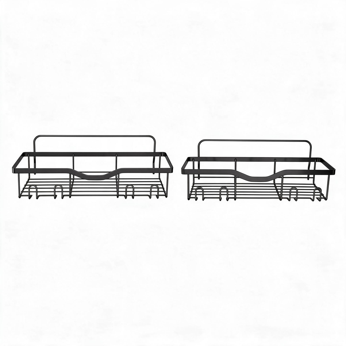 🖤 Space-Saving | Metal | Bathroom | For Renters | Black Hook Storage