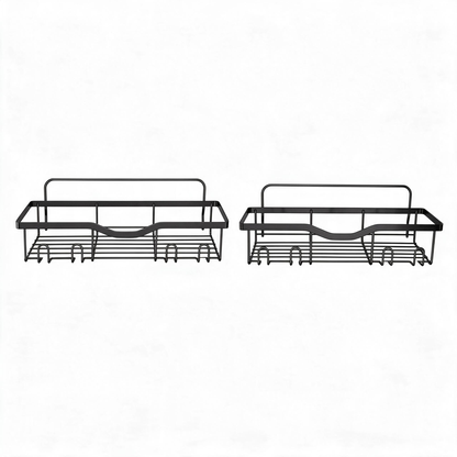 🖤 Space-Saving | Metal | Bathroom | For Renters | Black Hook Storage