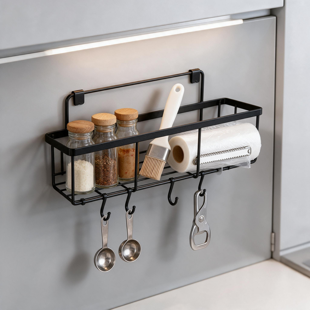 🖤 Space-Saving | Metal | Bathroom | For Renters | Black Hook Storage