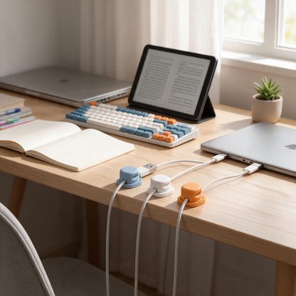 🔌 Cable Organizers | Silicone | Bedside | Busy Moms | Pastel Tidy Charging Cords