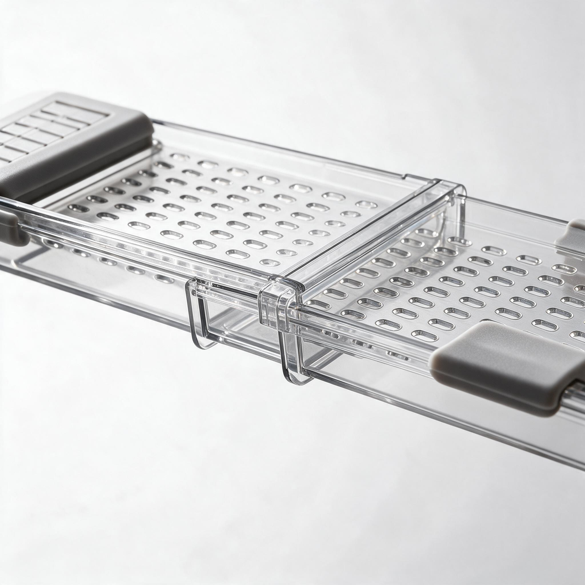 🛁 Bath‑Must‑Have | Clear Acrylic Build | Expandable Bathtub Caddy | For Spa‑Lovers | Sleek See‑Through Design