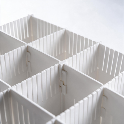 🗂️ Organizer‑Must‑Have | Sturdy Plastic Material | Drawer Divider Set | For Home & Office | Clean Minimalist White