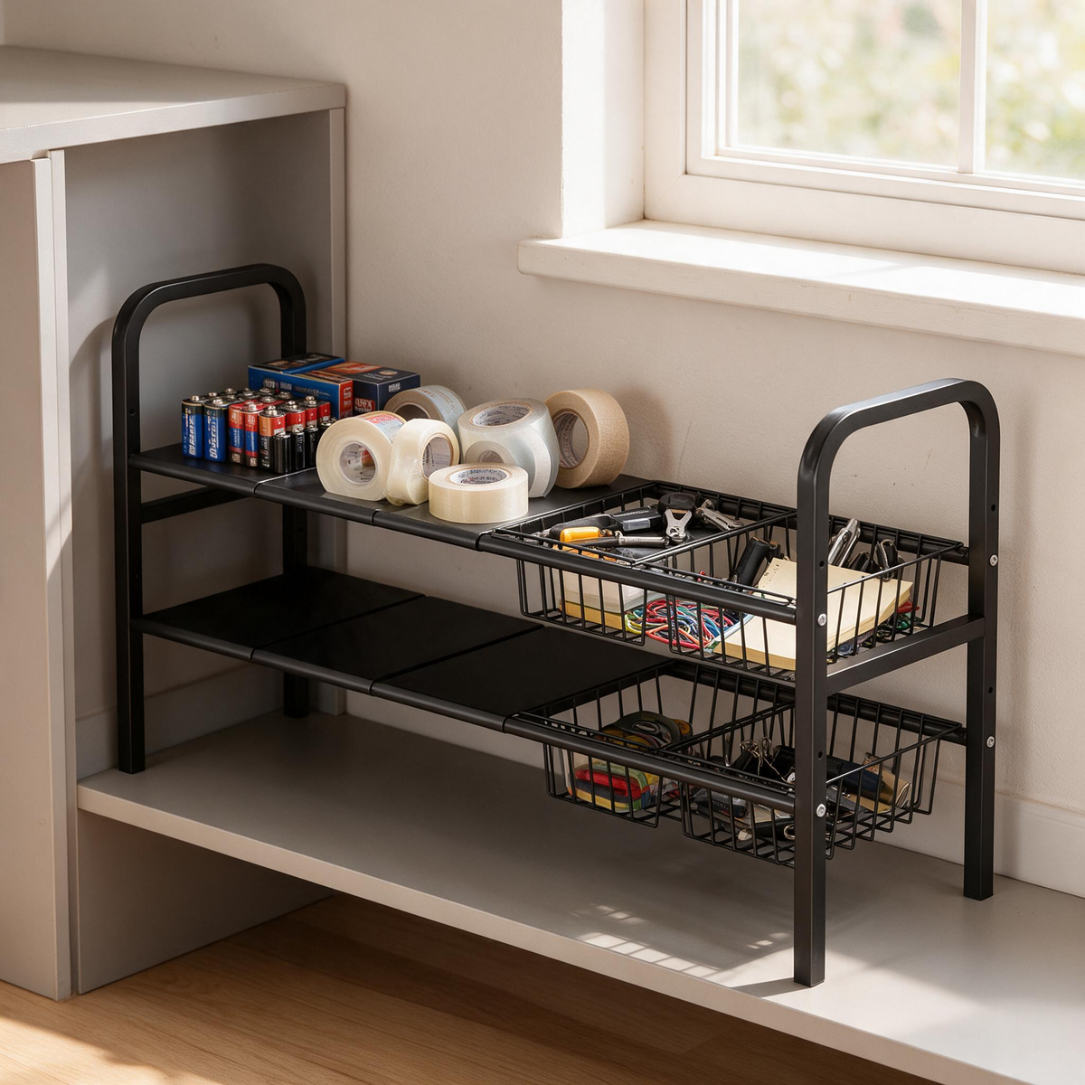🗄️ Under Sink Organizer | Metal | Bathroom | Homeowners | Expandable Storage